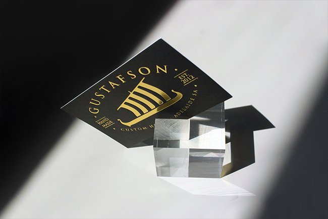 custom gold coat text business card