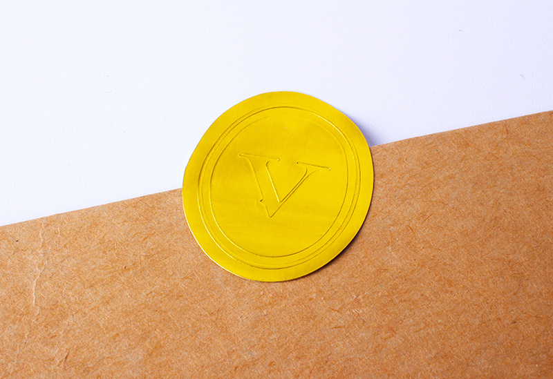 print round emboss stickers