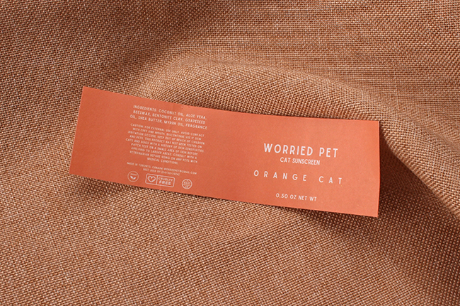 worried pet cat sunscreen product label