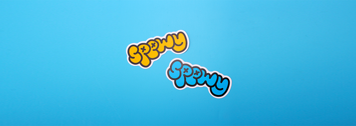 custom die cut spewy stickers