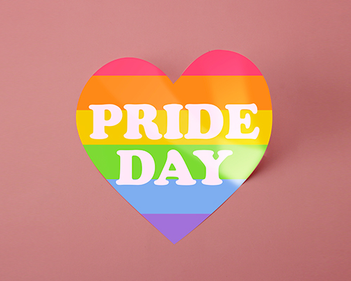 pride day custom heart stickers